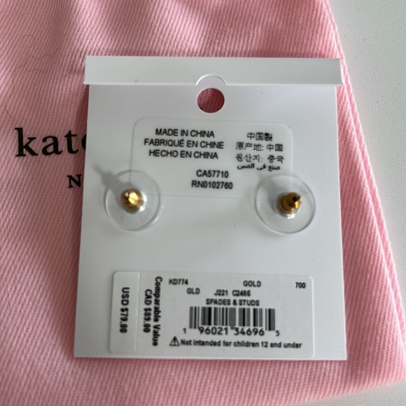 Kate Spade ♠️ Gold Spade & Studs - Picture 4 of 4
